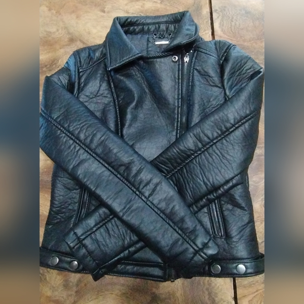 J2 Faux Leather Moto Jacket Women Size (M) Black - Picture 8 of 9
